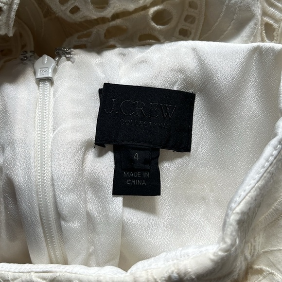 J. Crew Collection Ivory Austrian Eyelet Lace Midi Dress - Picture 14 of 15